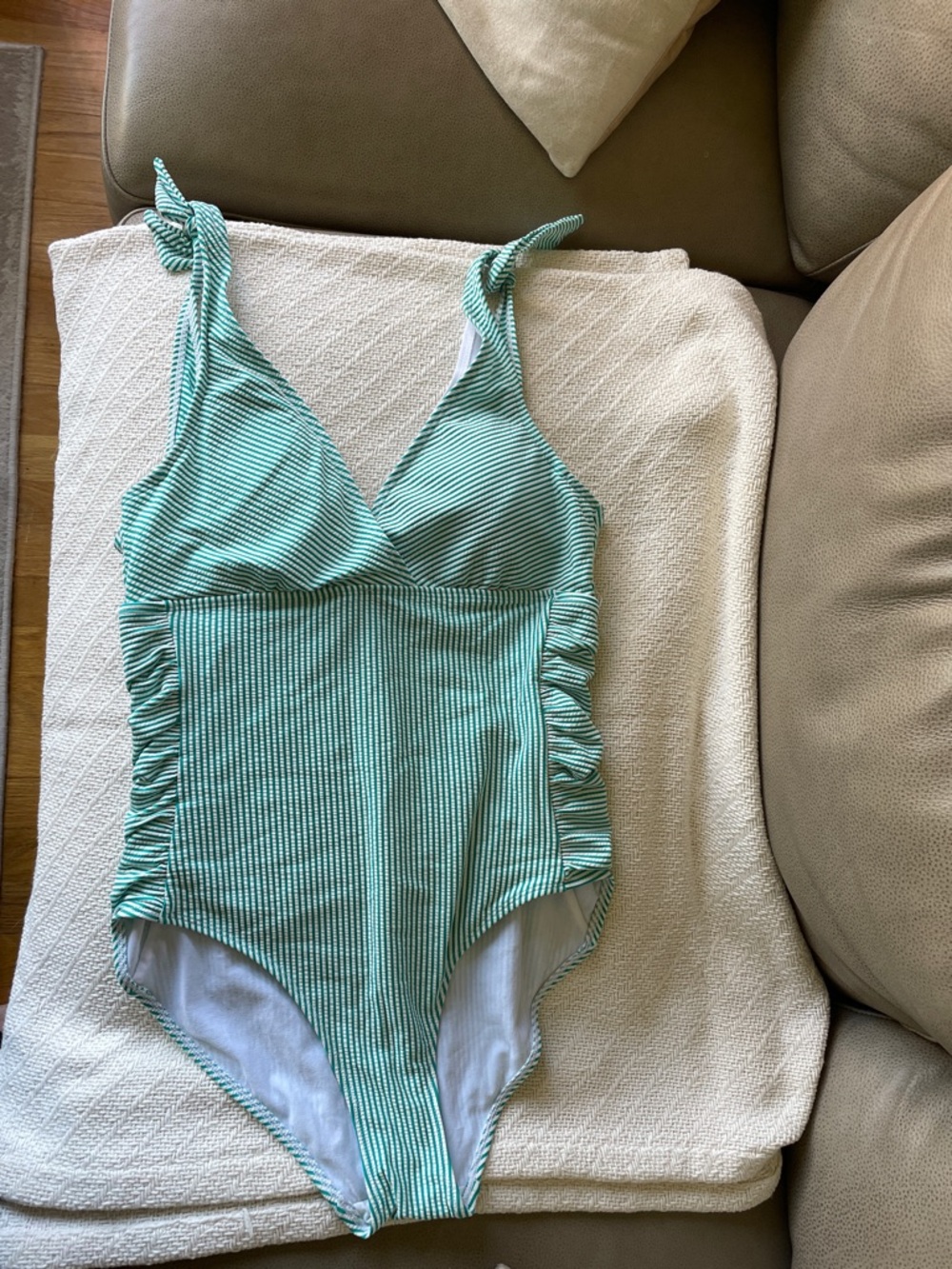 Ralph Lauren seersucker one piece bathing suit